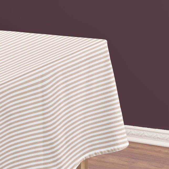 Rustikal Chic Trendy Kaffee Weiß Strickmuster Tischdecke (Rustic Chic Trendy Coffee White Striped Pattern Tablecloth)