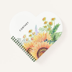 Rustikal Country Sunblumen Custom Gift Notizbuch