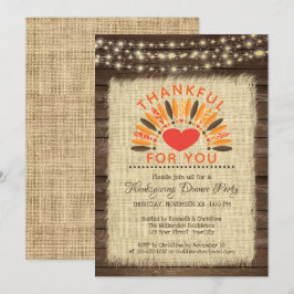 Rustikal DANKFUL FÜR SIE Erntedank Abendessen Einladung