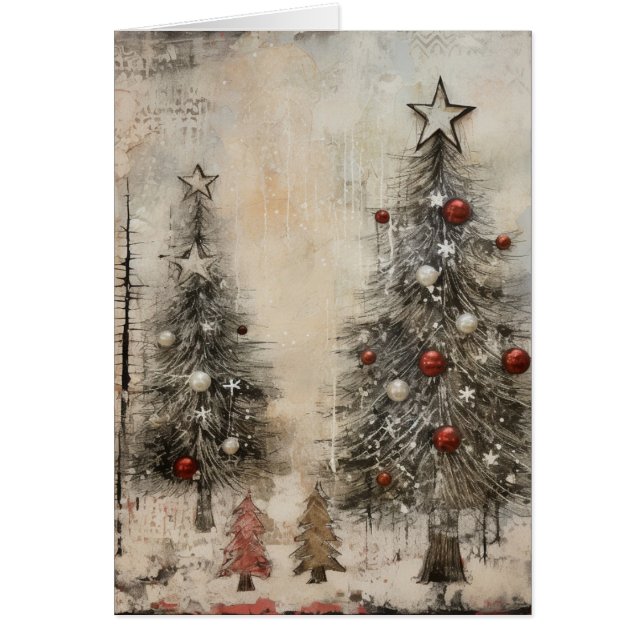 Rustikal dekorierte Weihnachtsbaumen (Vorne)