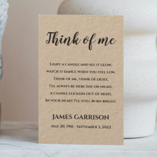 Rustikal denken Sie an meine Gedenkkapelle Platzkarte