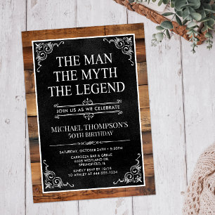 Rustikal der Mann Der Mythos der Legende 50. Gebur Einladung