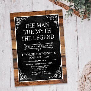 Rustikal Der Mann der Mythos der Legende 90. Gebur Einladung
