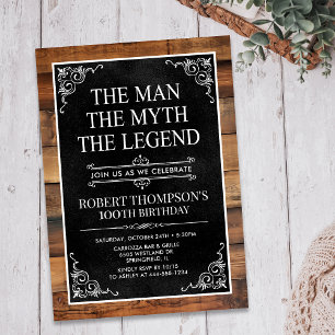 Rustikal Der Mann Der Mythos Die Legende 100. Gebu Einladung