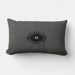 Rustikal dunkelgraue Familie mit Monogramm Lendenkissen