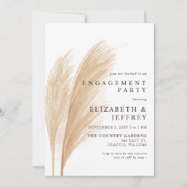 Rustikal Earthy Boho Pampas Engagement Party Einladung