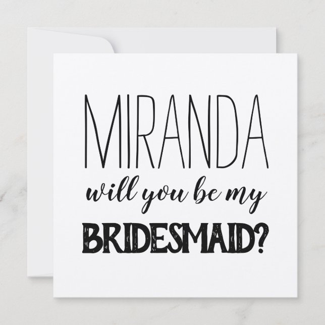 Rustikal einfach, wirst du meine Bridesmaid-Karte  (Vorderseite)