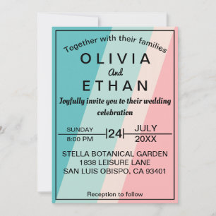Rustikal elegant bunt stylish Wedding Einladung