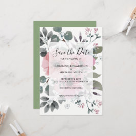 Rustikal, elegant, mit Blumen Save the Date Einladung