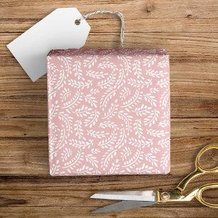 Rustikal Elegante Botanische Blätter Blush Rosa Geschenkpapier