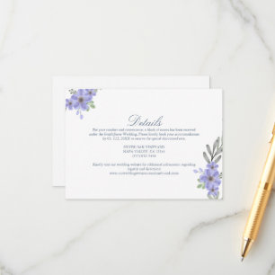 Rustikal Elegante Lila Blumen Hochzeitsunterkunft Begleitkarte