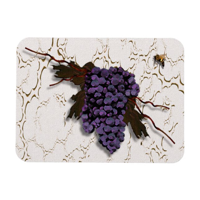 Rustikal Elegante Lila Trauben Magnet (Horizontal)