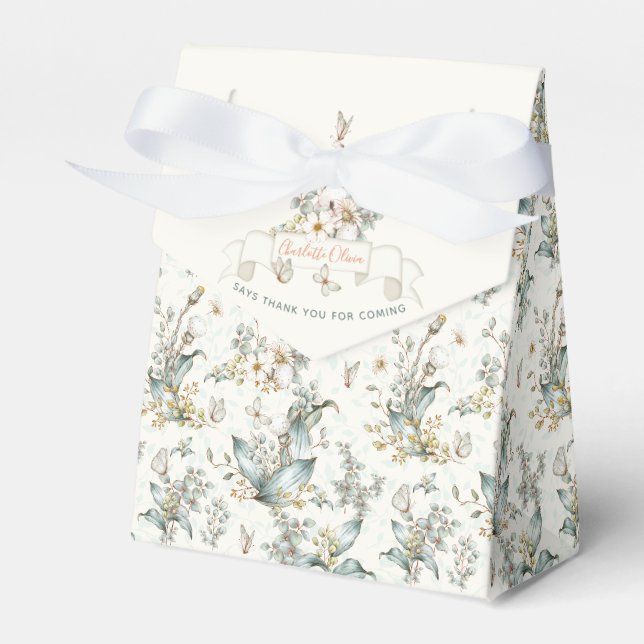 Rustikal, etwas sonnig ist ein floraler Girl-Cotat Geschenkschachtel (Vorderseite)