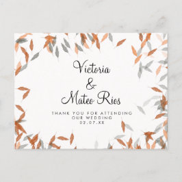 Rustikal Falling Leaf Pampas Floating Vielen Dank Postkarte