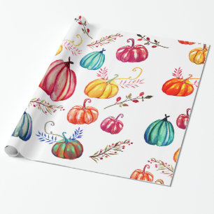 Rustikal-farbiger Squash Zeichnend Wrapping Paper Geschenkpapier