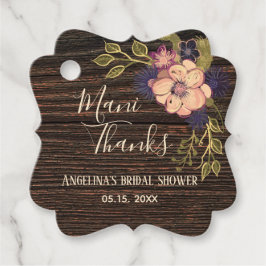 Rustikal Floral Bridal Showe Vielen Dank Geschenkanhänger