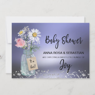 *~* rustikal. Gender Mason Jar Floral Baby Shower Einladung