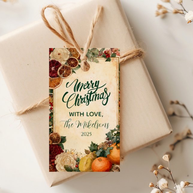 Rustikal getrockneter Orange und Obst Weihnachten Geschenkanhänger (Von Creator hochgeladen)