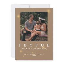 Rustikal Gold Joyful Two Foto Weihnachten