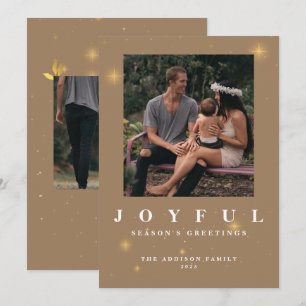 Rustikal Gold Joyful Two Foto Weihnachten