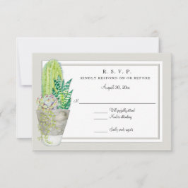 Rustikal Grün und Grau Urban Cactus Garden UAWG RSVP Karte