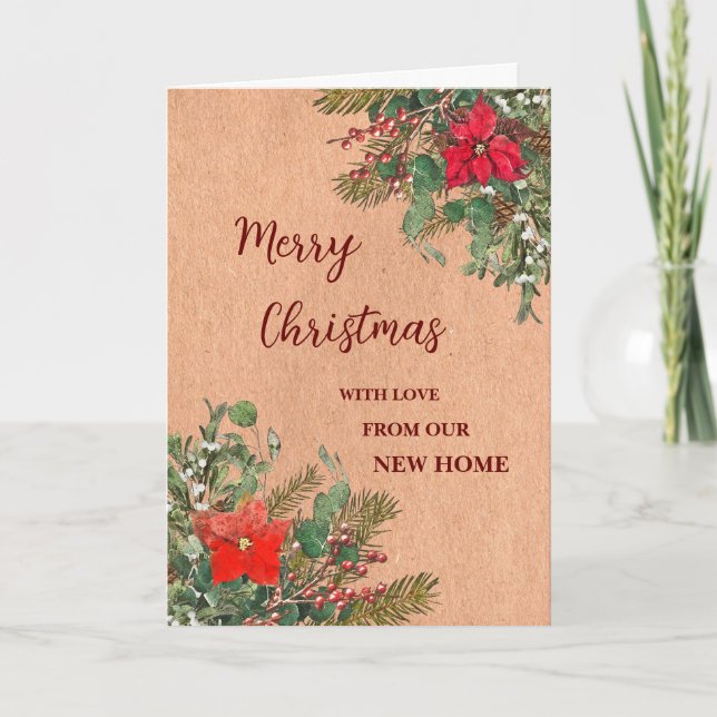 Rustikal haben wir neue Adresse Weihnachten versch Karte (Vorderseite)