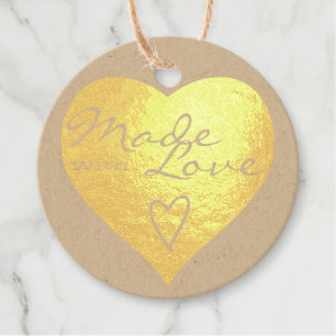 Rustikal hergestellt mit Liebe Herz Symbol Kraft P Geschenkanhänger