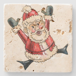 Rustikal "Hooray Santa"! Untersetzer