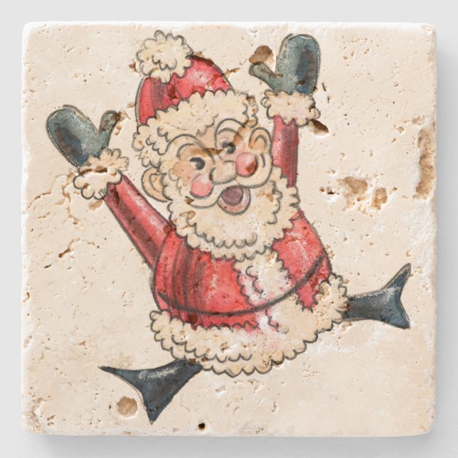 Rustikal "Hooray Santa"! Untersetzer (Vorderseite)