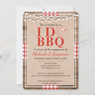 Rustikal I Do GRILLEN Engagement Party Paare Dusch Einladung