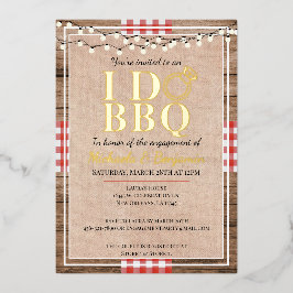 Rustikal I Do GRILLEN Engagement Party Paare Dusch Folieneinladung