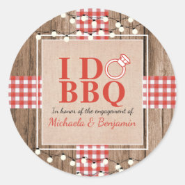 Rustikal I Do GRILLEN Engagement Party Paare Dusch Runder Aufkleber