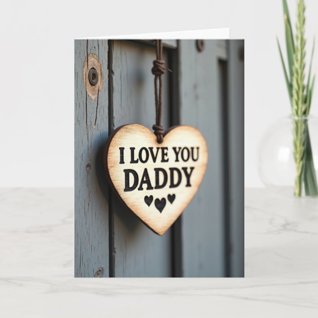 Rustikal Ich liebe dich Papa Karte (Vorderseite)