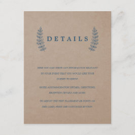Rustikal | Imitate Kraft Wedding Details Card Begleitkarte