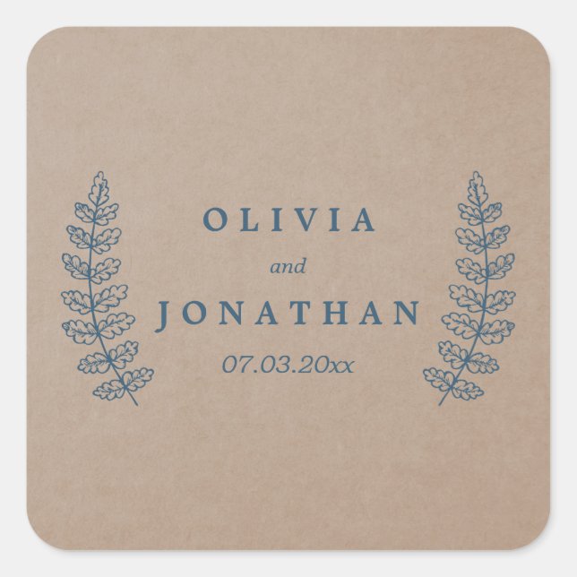 Rustikal | Imitate Kraft Wedding Stickers (Vorderseite)