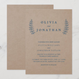 Rustikal | Imitats Kraft Hochzeitseinladung Einladung