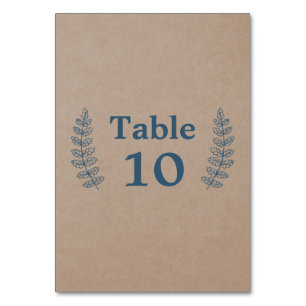 Rustikal Imitats Kraft Tischnummer Card