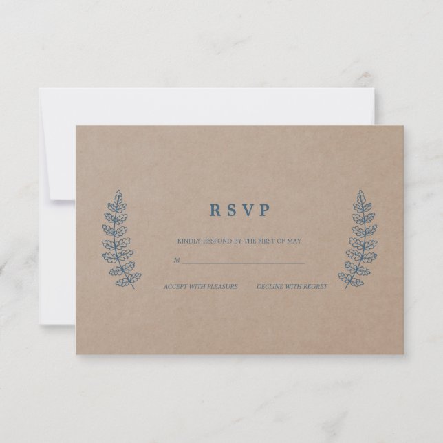 Rustikal | Imitats Kraft Wedding RSVP Card Karte (Vorderseite)