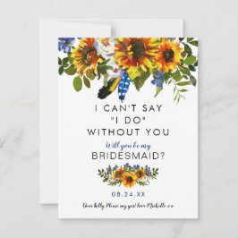 Rustikal ist meine Bridesmaid | Navy Sunflower Boh Einladung