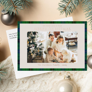 Rustikal Kariert 1 Foto Custom Tartan Weihnachten Folien Feiertagskarte