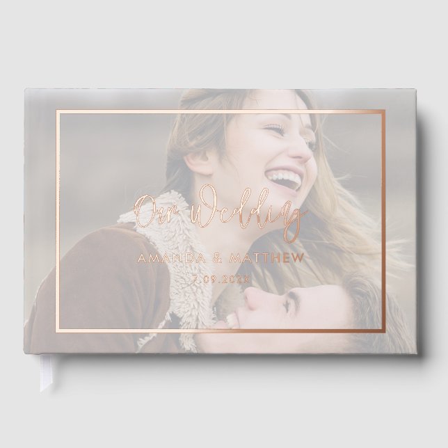 Rustikal Kariert Anderson Foto Tartan Custom Gästebuch (Vorderseite)