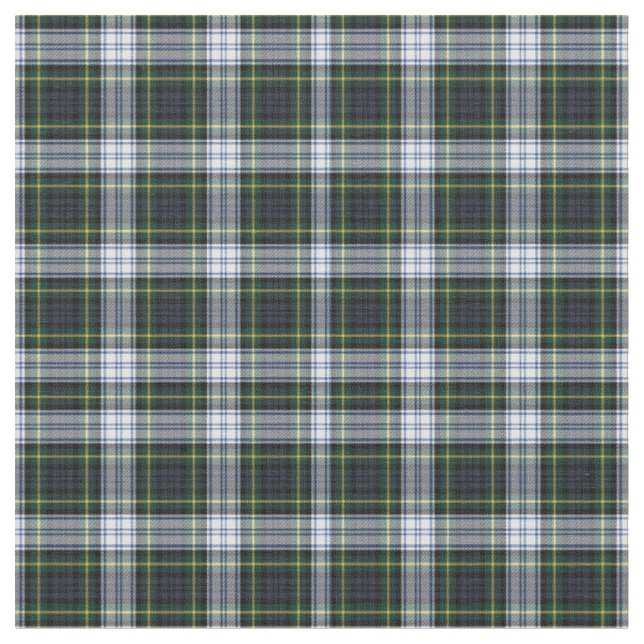 Rustikal Kariert Gordon White Green Karo Tartan Stoff (Nahaufnahme)