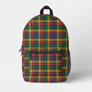 Rustikal Kariert Rot Gelb Grüner Buchanan Tartan Bedruckter Rucksack