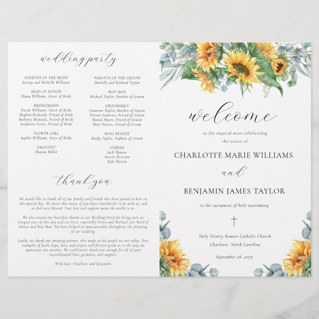 Rustikal-katholische Hochzeitsfeierlichkeiten (Vorderseite)