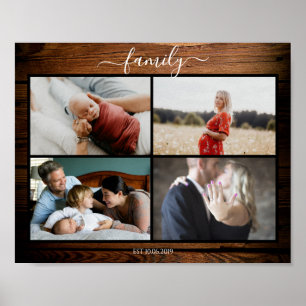 Rustikal Kundenspezifisches Familie Foto Poster