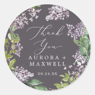 Rustikal Lilac   Graue Dankbarkeit Gastgeschenk Ho Runder Aufkleber