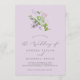 Rustikal Lilac | Lavender Simple Wedding Einladung