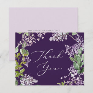Rustikal Lilac   Lila Dankeschön-Karte Dankeskarte