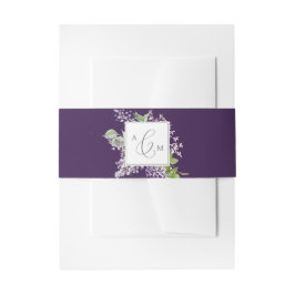 Rustikal Lilac | Lila Monogramm-Hochzeit Einladungsbanderole