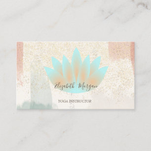 Rustikal, Lotus, Confetti Wasserfarbe Pinselstrich Visitenkarte